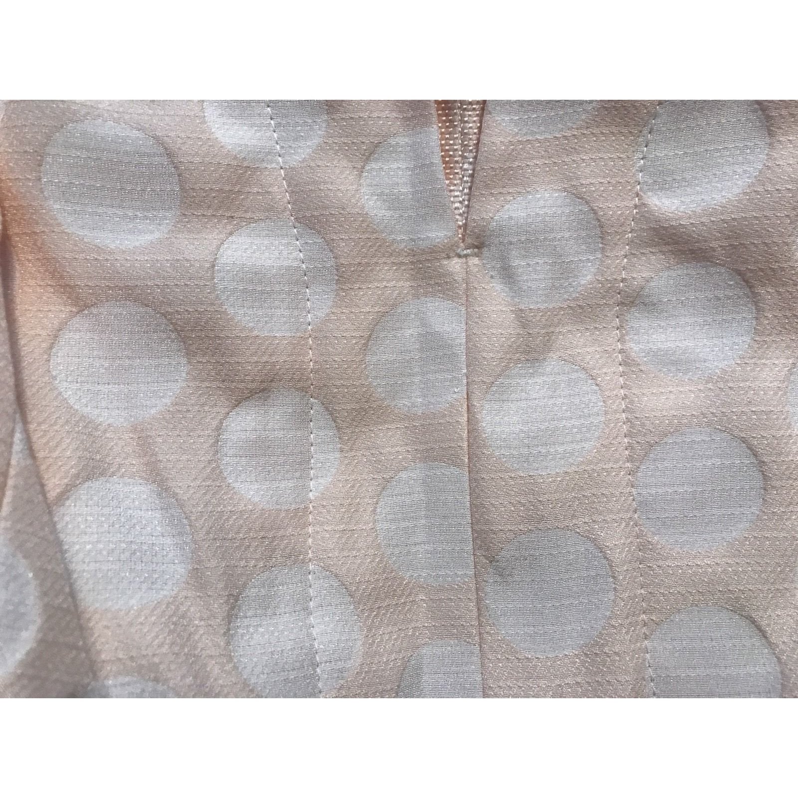 HELENE BERMAN London dress 10 $368 career V-neck blush pink dots tulle under-Dresses-Helene Berman-10-Blush Pink-Jenifers Designer Closet