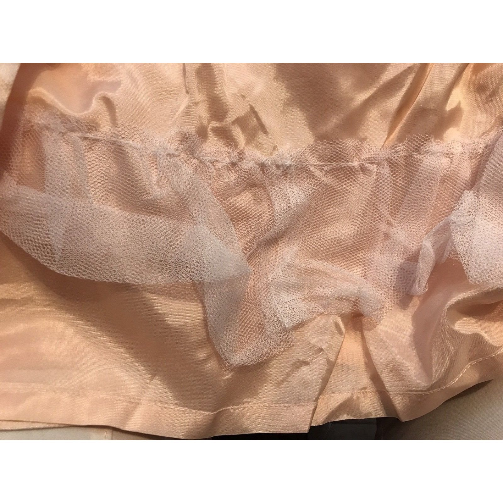 HELENE BERMAN London dress 10 $368 career V-neck blush pink dots tulle under-Dresses-Helene Berman-10-Blush Pink-Jenifers Designer Closet