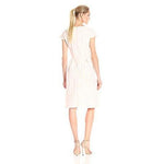 HELENE BERMAN London dress 10 $368 career V-neck blush pink dots tulle under-Dresses-Helene Berman-10-Blush Pink-Jenifers Designer Closet