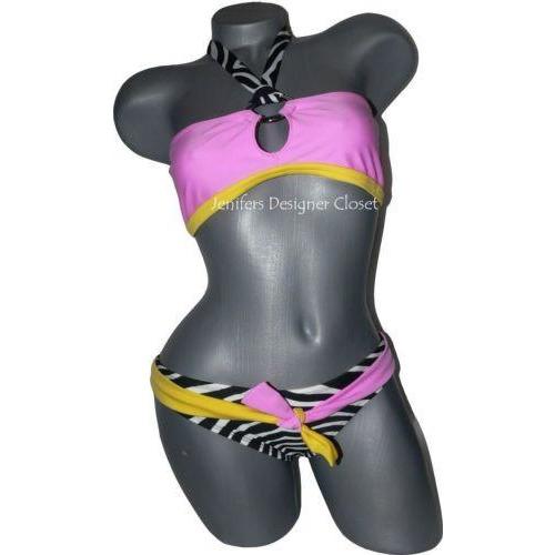 Le Doux pink zebra bikini swimsuit