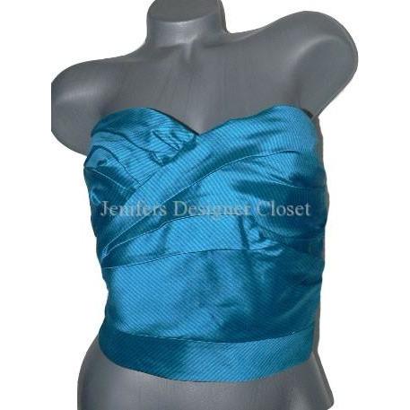 MARC JACOBS 8 strapless corset bustier zipper top pinstripe-Tops & Blouses-Marc Jacobs-8-Blue-Jenifers Designer Closet