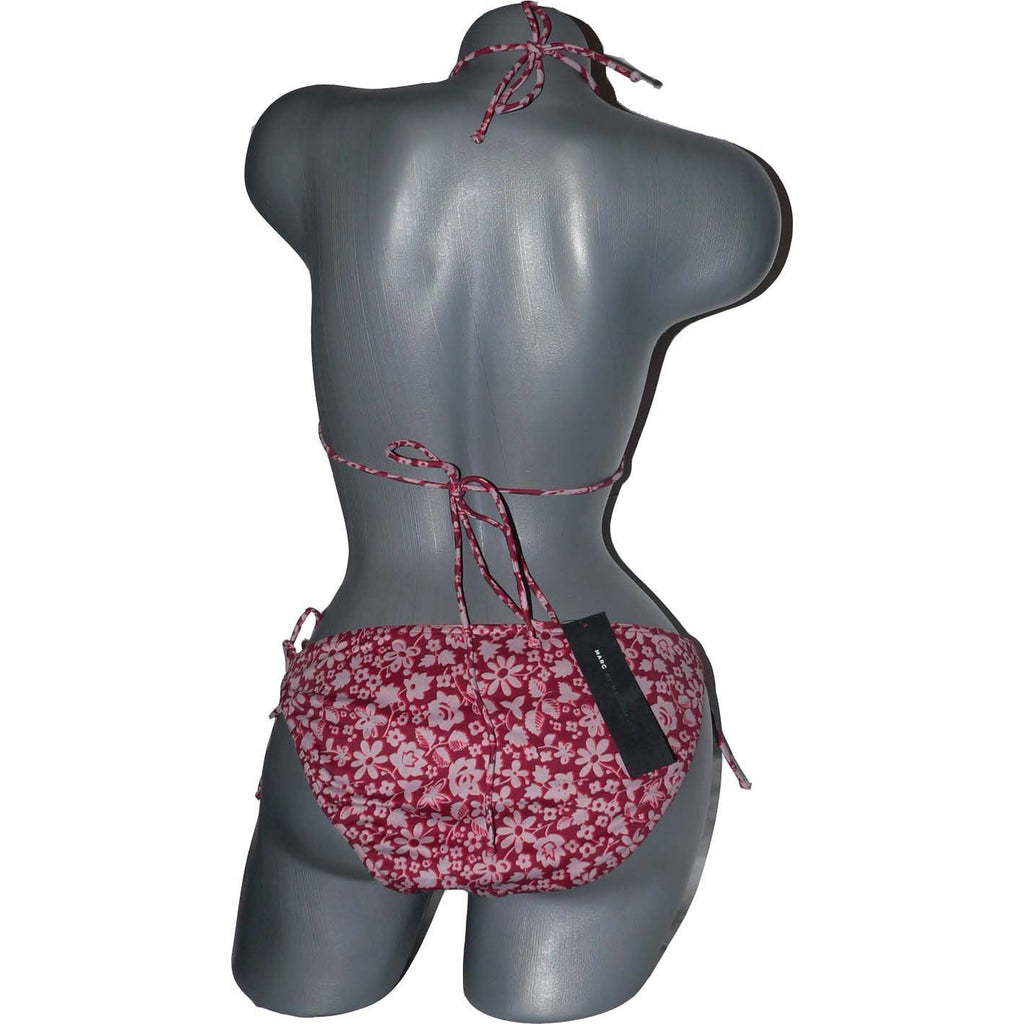MARC JACOBS LG bikini swimsuit triangle slide skimpy floral-Swimwear-Marc Jacobs-Large-Red Currant-Jenifers Designer Closet