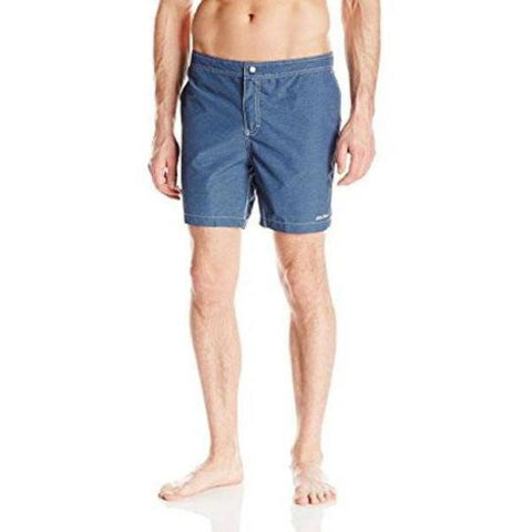 MR. SWIM L swim trunks board shorts swimsuit men's blue heathered hybrid-Swimwear-Mr. Swim-Large-Blue heathered-Jenifers Designer Closet