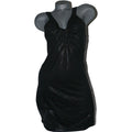 POLECI designer 12 slinky shimmery dress twist cocktail party black metallic $350-Dresses-Poleci-12-Black metallic-Jenifers Designer Closet