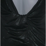 POLECI designer 12 slinky shimmery dress twist cocktail party black metallic $350-Dresses-Poleci-12-Black metallic-Jenifers Designer Closet
