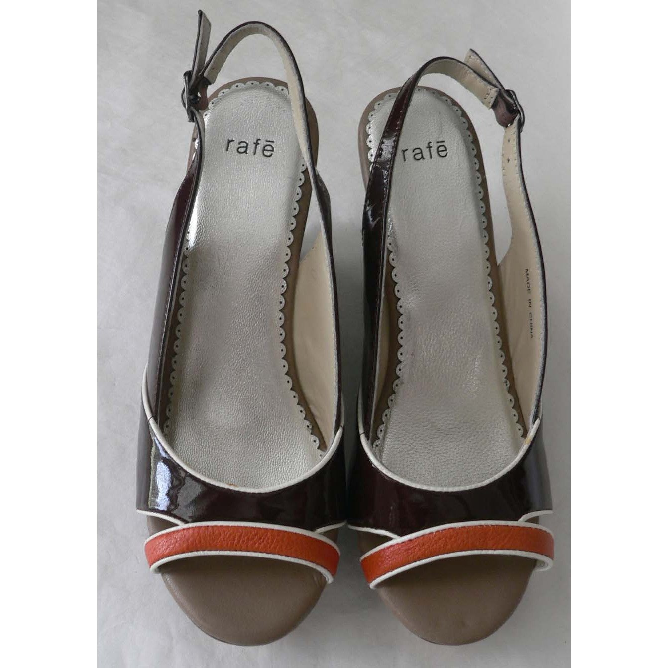 RAFE NY platform wedge shoes heels patent $315 brown patent leather-Heels-RAFE New York-Jenifers Designer Closet