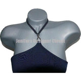 RALPH LAUREN black label L navy choker top necklace style $455 sweater-Tops & Blouses-Ralph Lauren-Large-Navy-Jenifers Designer Closet