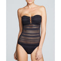 RALPH LAUREN 14 black mesh stretch crochet swimsuit 1pc bandeau-swimsuit-Ralph Lauren-14-Black-Jenifers Designer Closet