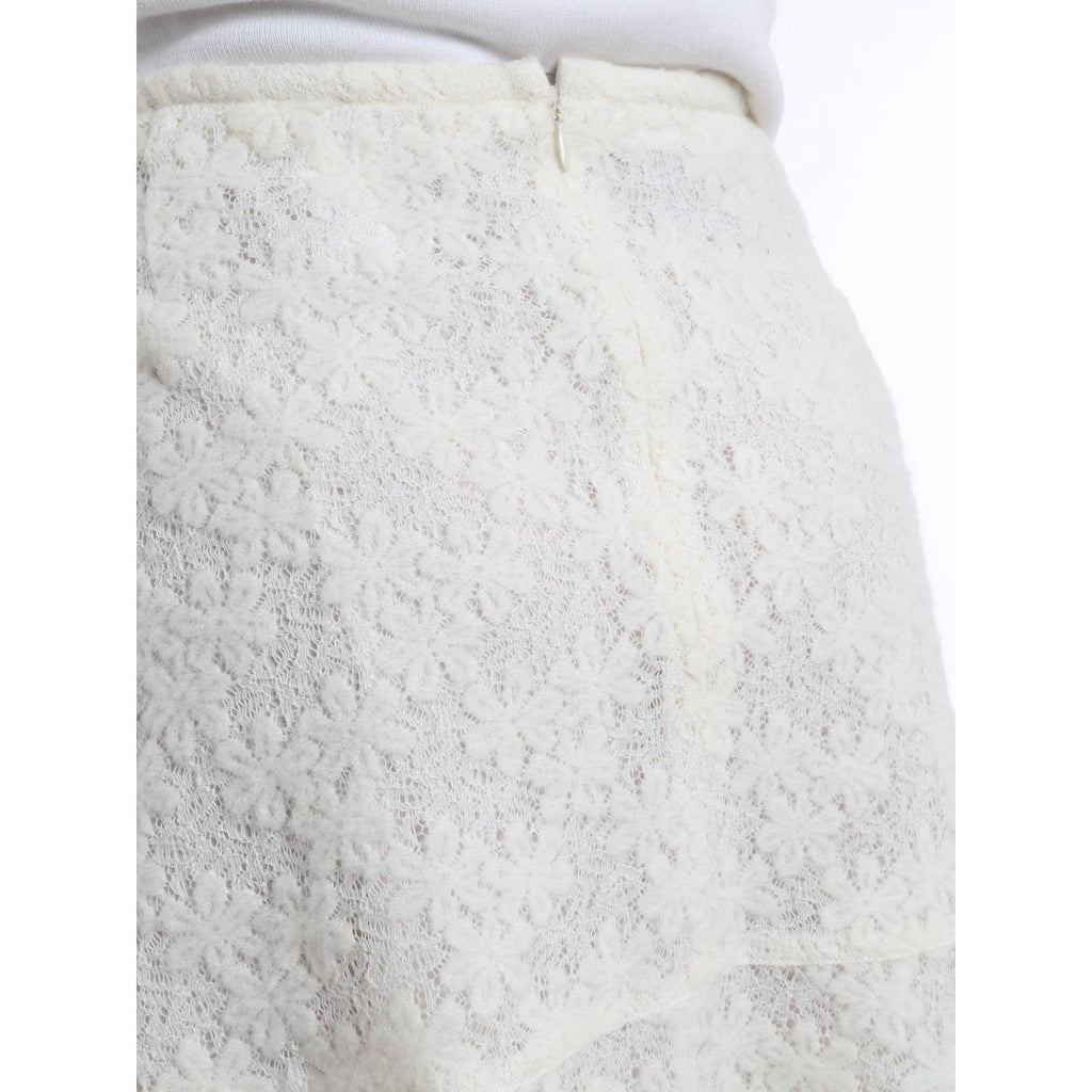 SEE by CHLOE trapeze skirt lace 40 4 off-white lined mini felted $359 soft-Skirts-See by Chloé-40/4-Off-white-Jenifers Designer Closet