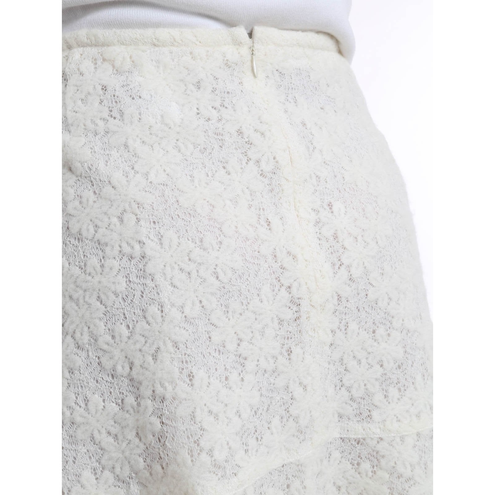 SEE by CHLOE trapeze skirt lace 40 4 off-white lined mini felted $359 soft-Skirts-See by Chloé-40/4-Off-white-Jenifers Designer Closet