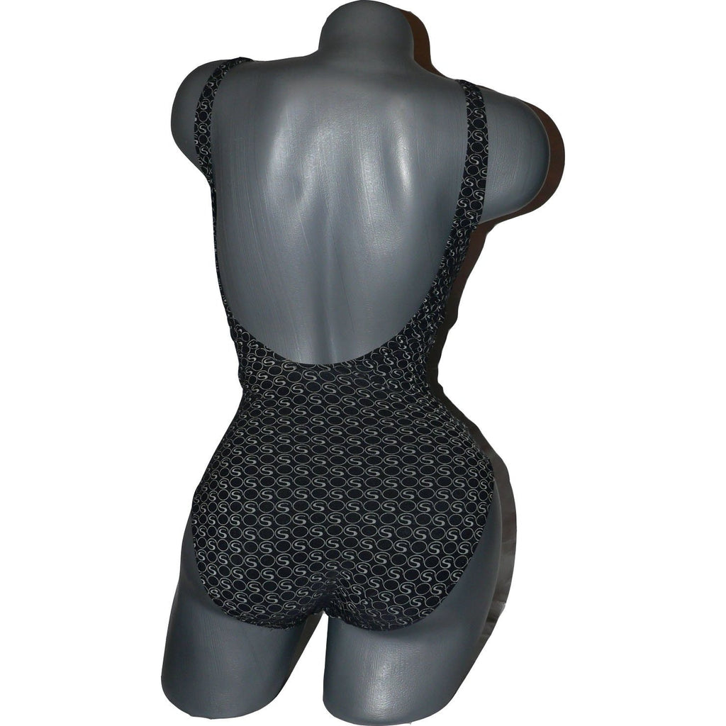 SHAN of Canada logo tank swimsuit high-end black 6 small $188 luxe-Swimwear-SHAN-6/small-Black/white-Jenifers Designer Closet