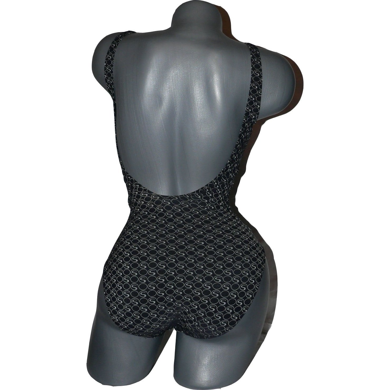 SHAN of Canada logo tank swimsuit high-end black 6 small $188 luxe-Swimwear-SHAN-6/small-Black/white-Jenifers Designer Closet