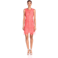 SHOSHANNA lace dress 2 salmon orange $395 crochet zig-zag hemline corded-Dresses-Shoshanna-2-Salmon Orange-Jenifers Designer Closet