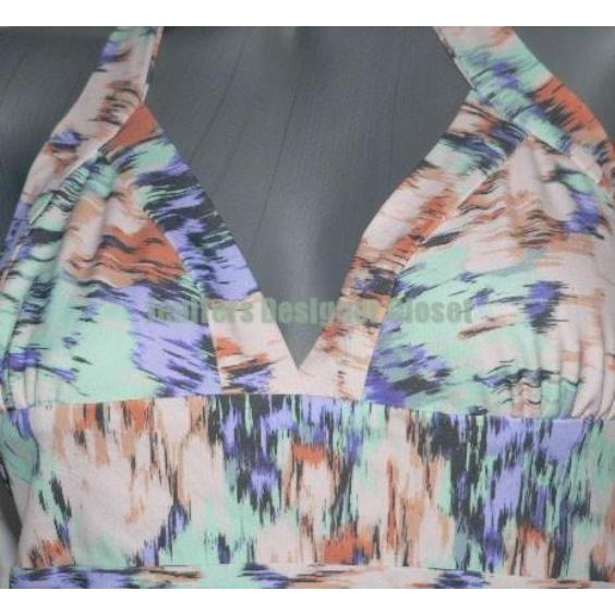 SHOSHANNA swimsuit M/L B Cup halter high-end pastel 1 piece-Swimwear-Shoshanna-M/L B cup-pastel multi-Jenifers Designer Closet