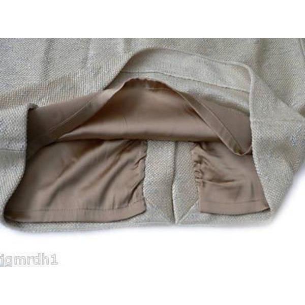 ST. JOHN COUTURE 8 skirt woven career luxury tweed $1095-Skirts-St. John-8-Natural clay-Jenifers Designer Closet