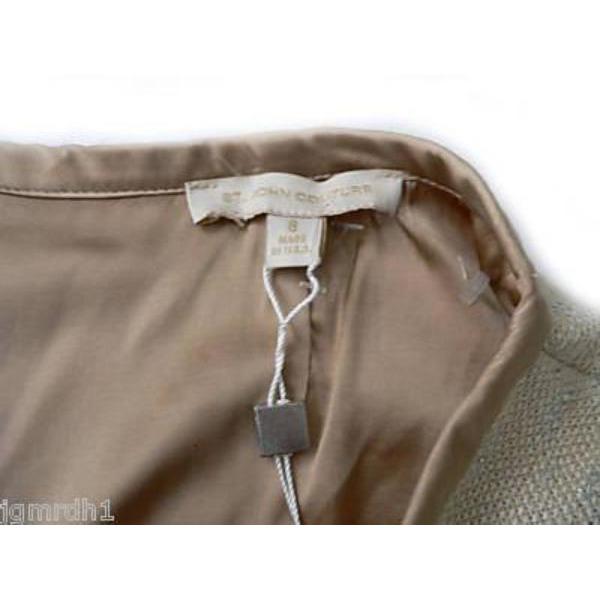 ST. JOHN COUTURE 8 skirt woven career luxury tweed $1095-Skirts-St. John-8-Natural clay-Jenifers Designer Closet