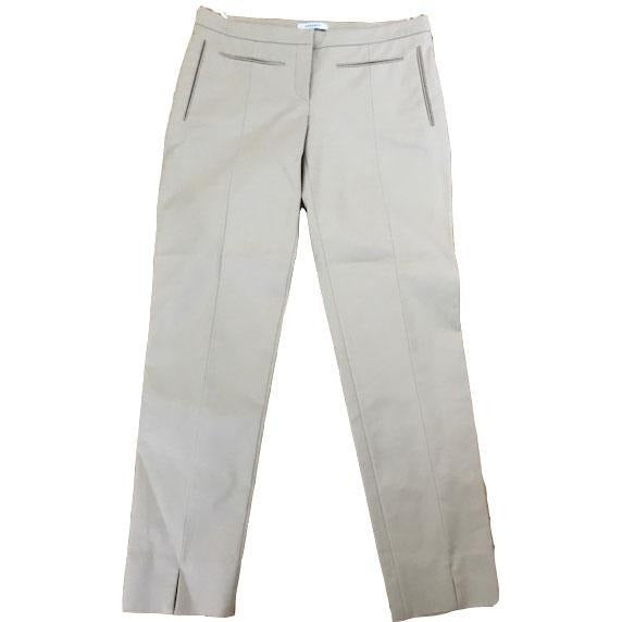 VERSACE 42 6 pants slacks trousers cropped capris tan Italy couture ankle-Pants-Versace-42/6-Tan-Jenifers Designer Closet