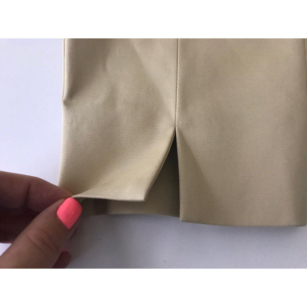 VERSACE 42 6 pants slacks trousers cropped capris tan Italy couture ankle-Pants-Versace-42/6-Tan-Jenifers Designer Closet